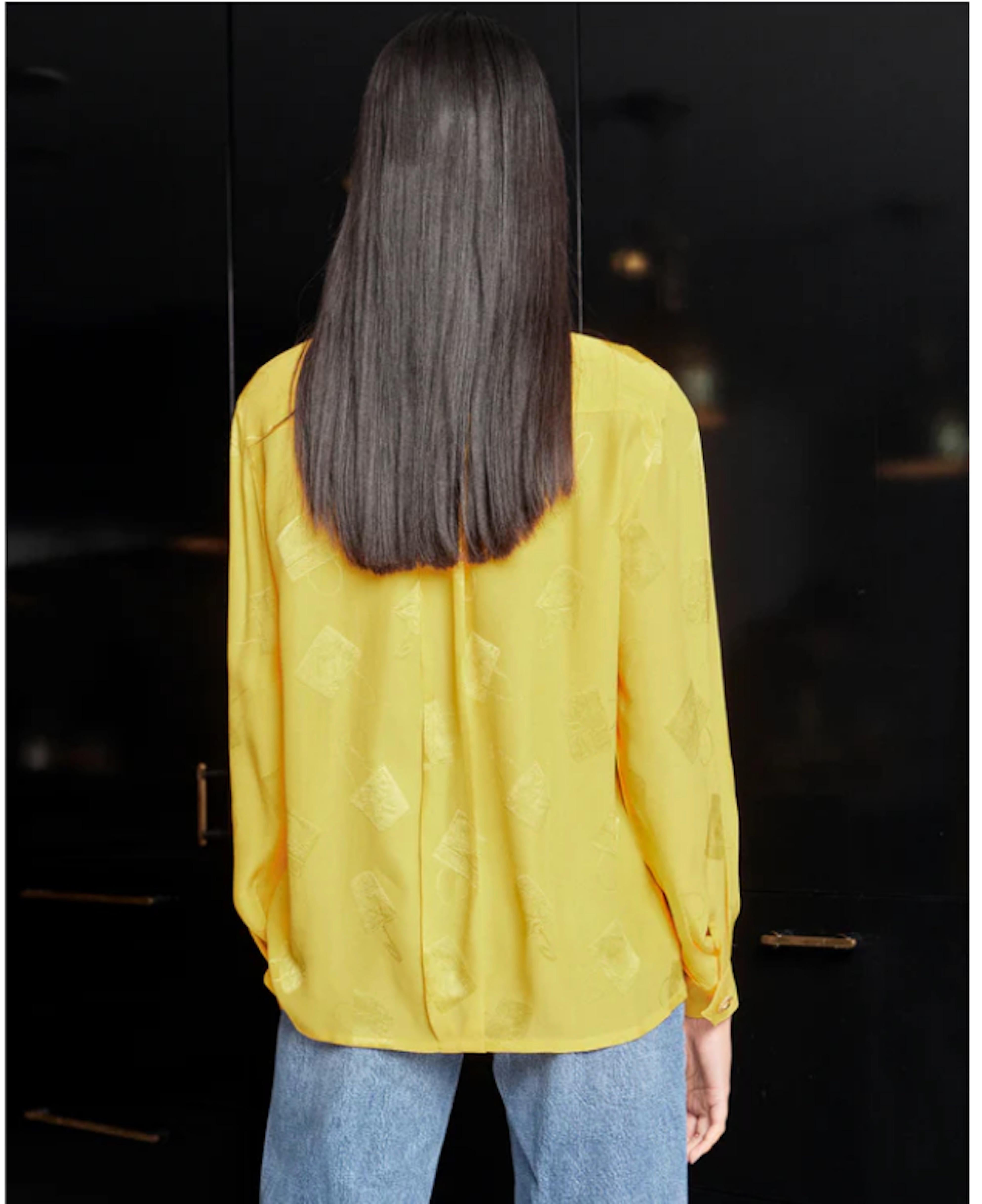 Celine 1980s Silk Blouse In Excellent Condition For Sale In New York, NY