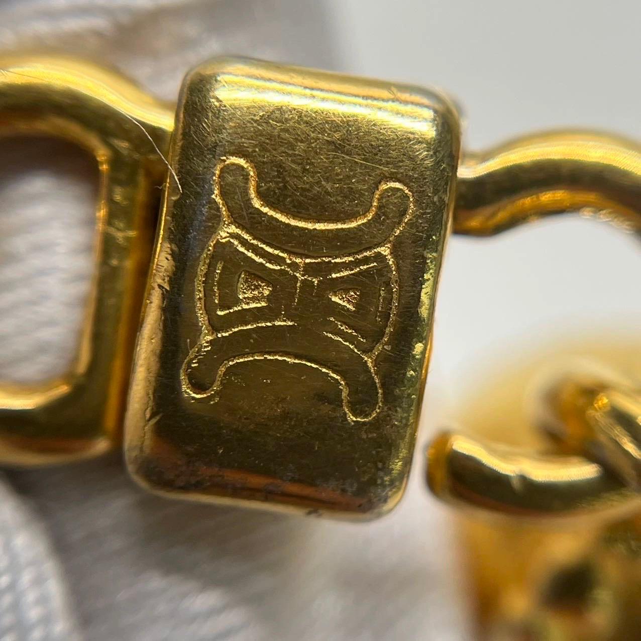 Celine 1990 Bracciale con charme Triomphe Planet in tonalità oro in vendita 11