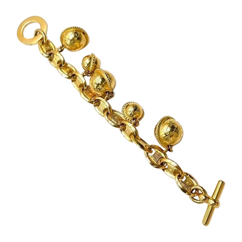 Celine 1990 Bracciale con charme Triomphe Planet in tonalità oro