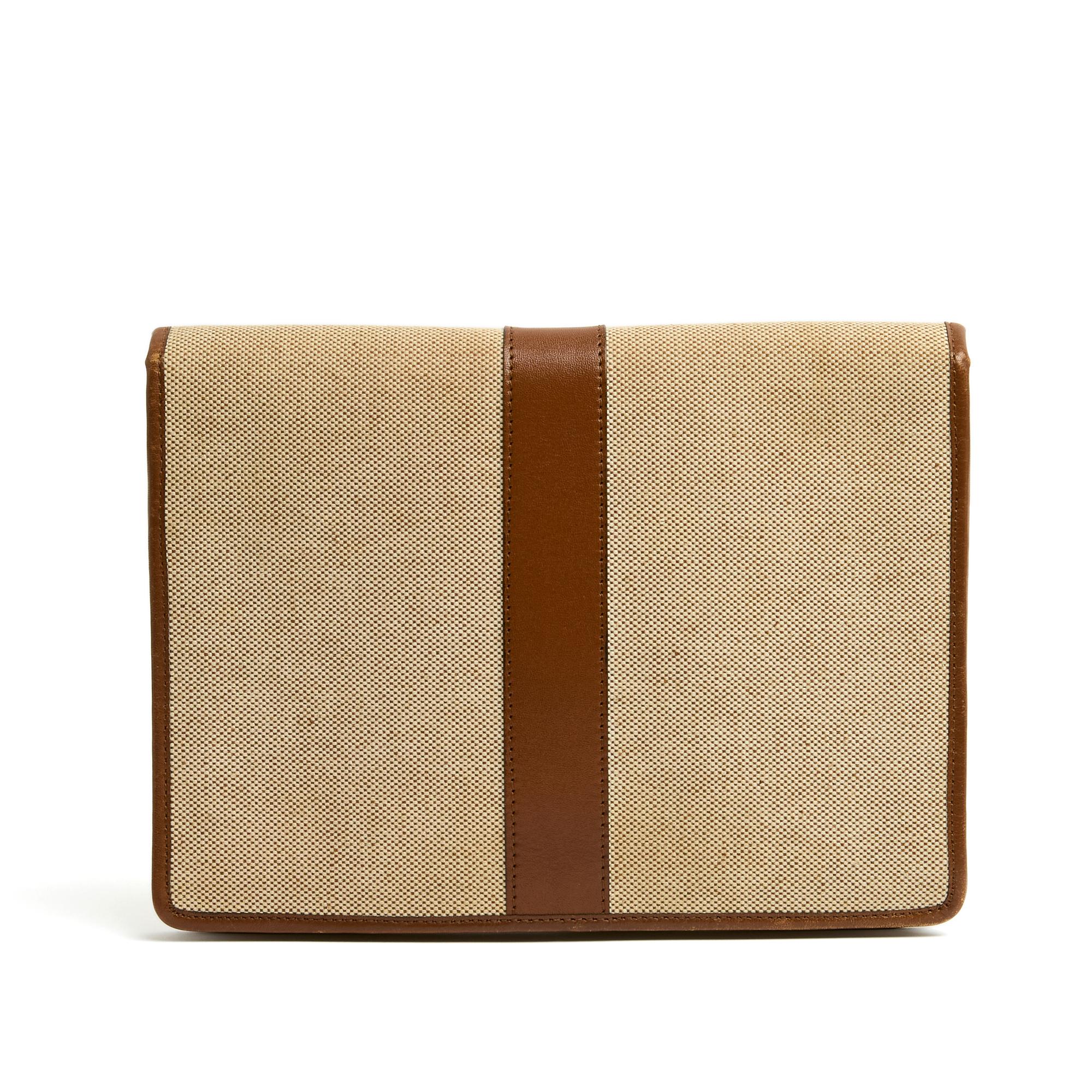 Céline 1990s Sac Pochette Beige Canvas Enveloppe Clutch Shoulder Bag Celine For Sale 1