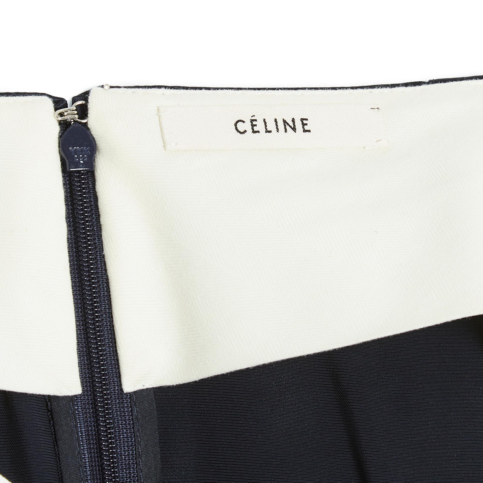 Black Céline 2010 Jupe FR40 Phoebe Philo Navy Army Skirt UK12 US10 Celine For Sale