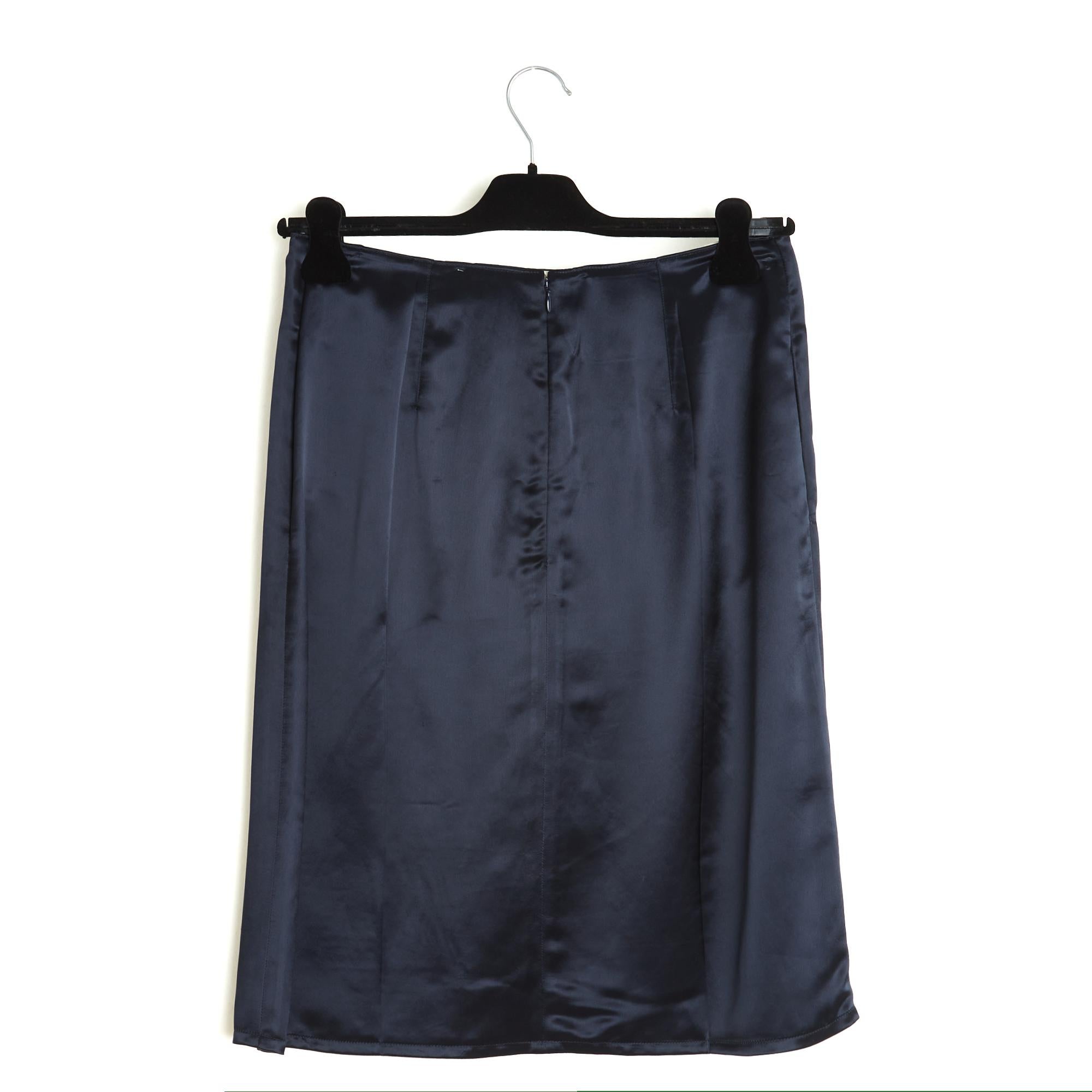 Women's Céline 2010 Jupe FR40 Phoebe Philo Navy Army Skirt UK12 US10 Celine For Sale