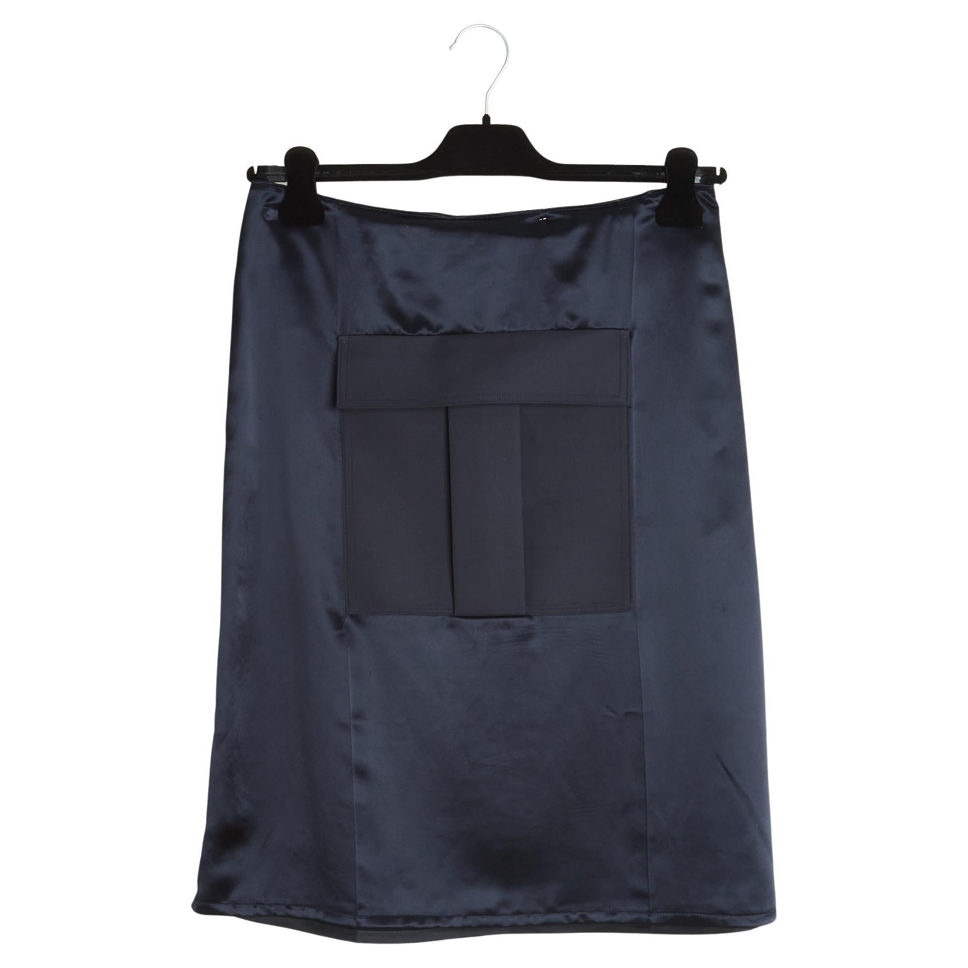 Céline 2010 Jupe FR40 Phoebe Philo Navy Army Skirt UK12 US10 Celine For Sale