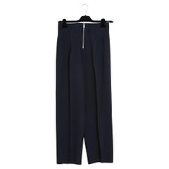 Céline 2012 Pantalon FR38 Black Wool Twill Large Boy Pants UK10 US8 Celine