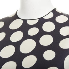 CELINE 2013 Runway Phoebe Philo polka dot silk wool oversized tunic top FR34 XS