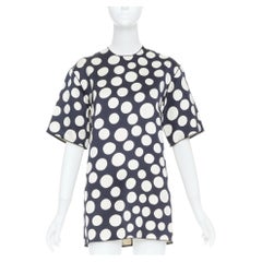 CELINE 2013 Runway Phoebe Philo polka dot silk wool oversized tunic top FR34 XS