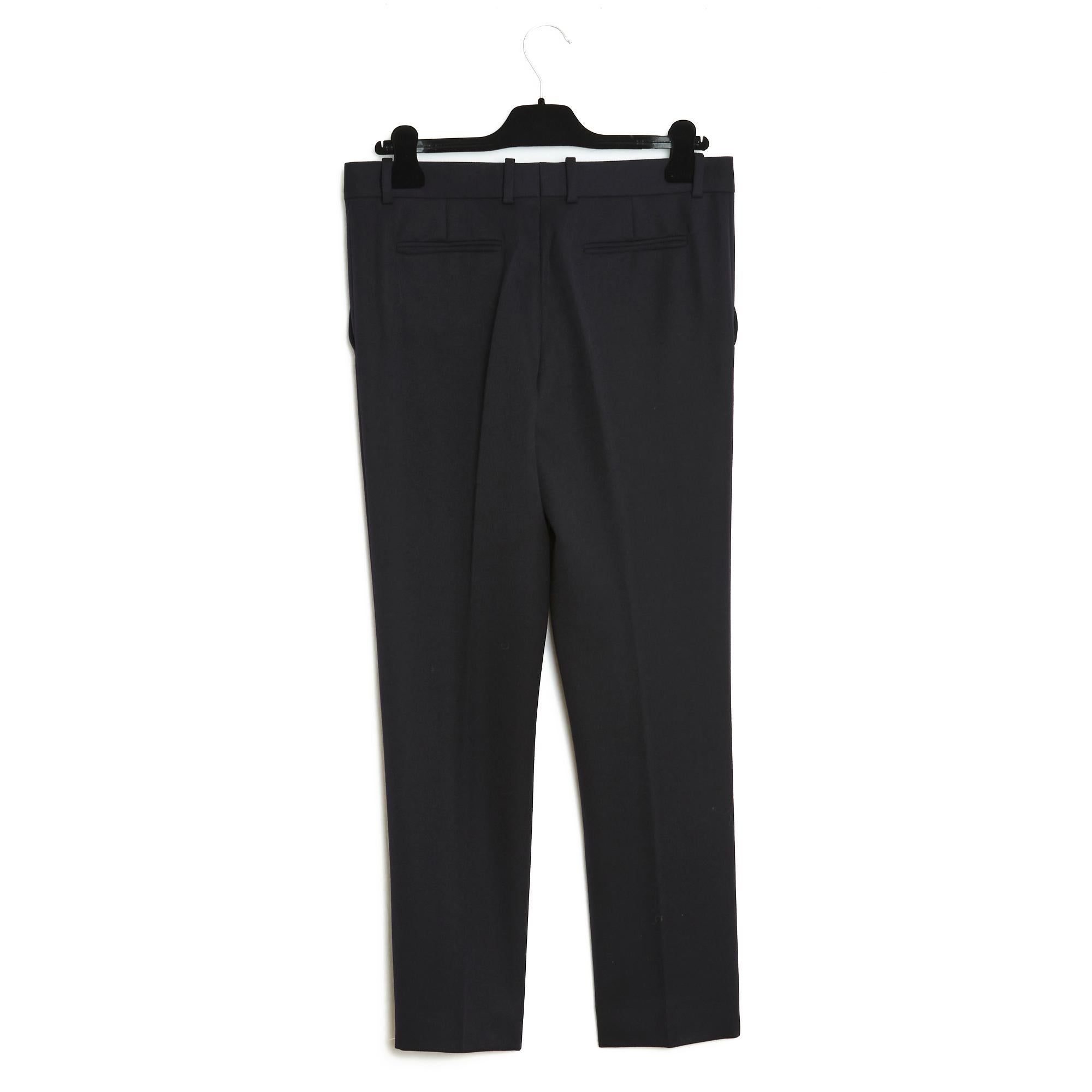 Women's Céline 2014 Phoebe Philo Pantalon FR38 Black Wool Pants Trousers US28 Celine For Sale