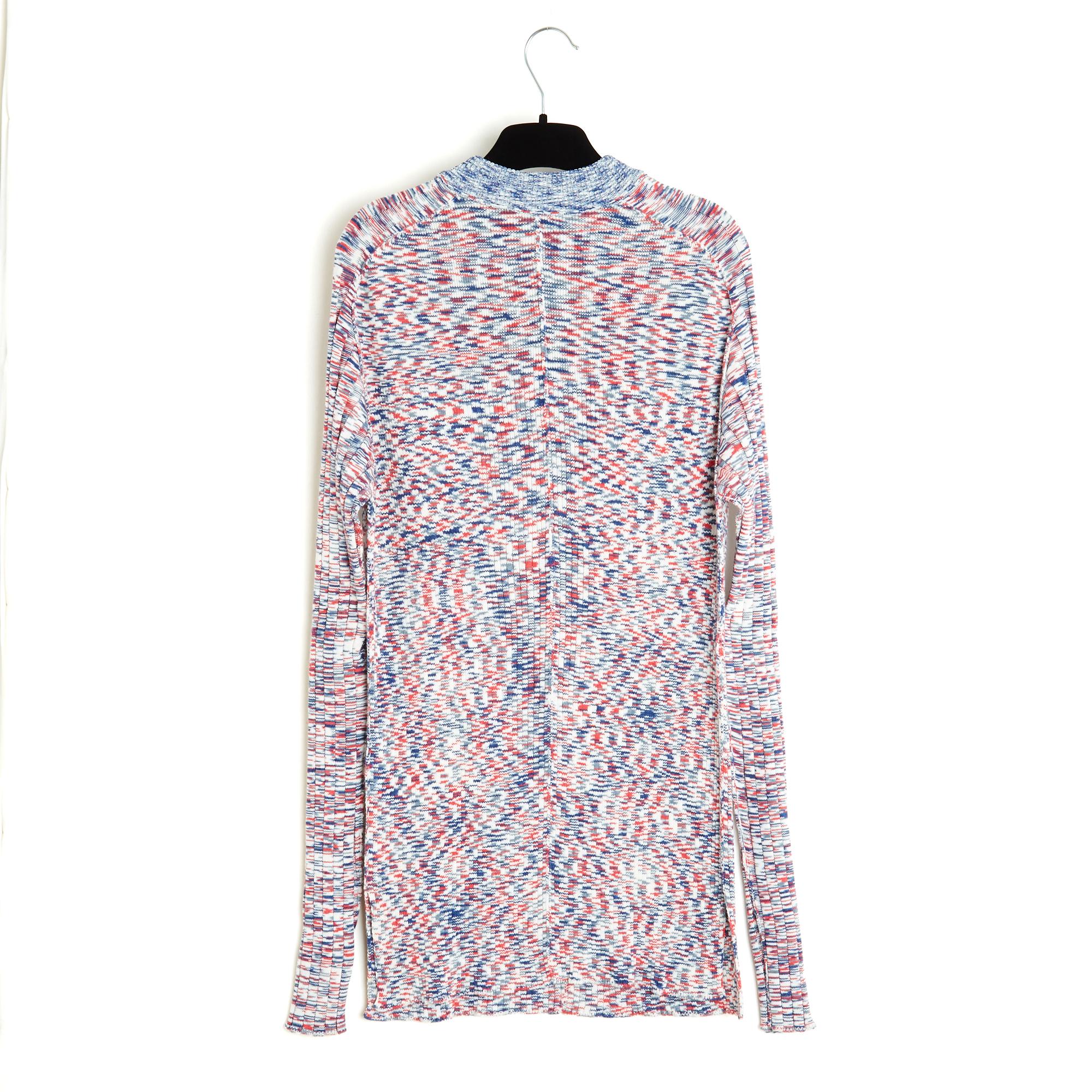 Women's or Men's Céline 2014 Pull Tricolore FR38 Phoebe Philo Cotton Maxi Sweater UK10 US8 Celine For Sale