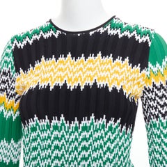 CELINE 2015 Phoebe Philo grün schwarz gelb chevron stricken Pullover XS