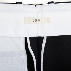 Céline 2016 Pantalon FR38 Phoebe Philo Black Straight Pants Trousers US28 Celine