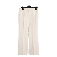 Céline 2016 Pantaloni FR40 Phoebe Philo, pantaloni dritti color putty, taglia US29, Céline
