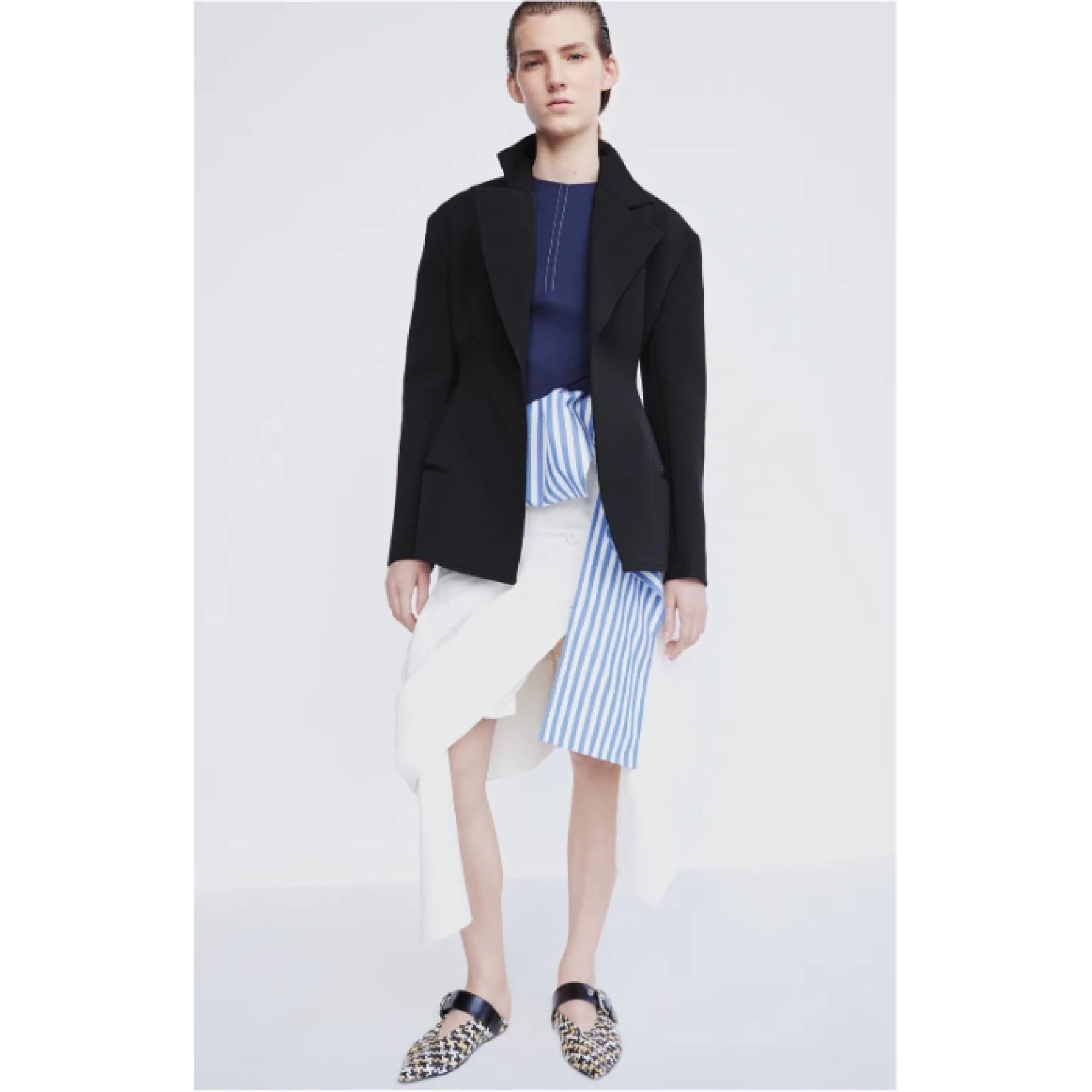 Céline 2016 Veste Smoking FR42 Black Buttonless Bulky Jacket UK14 US12 Celine For Sale 2