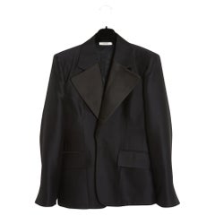 Céline 2016 Veste Smoking FR42 Black Buttonless Bulky Jacket UK14 US12 Celine