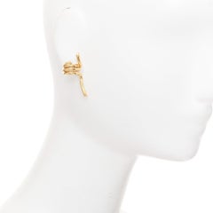 CELINE 2017 Phoebe Philo Barbele tone spiral spring geometric pin earrings Pair