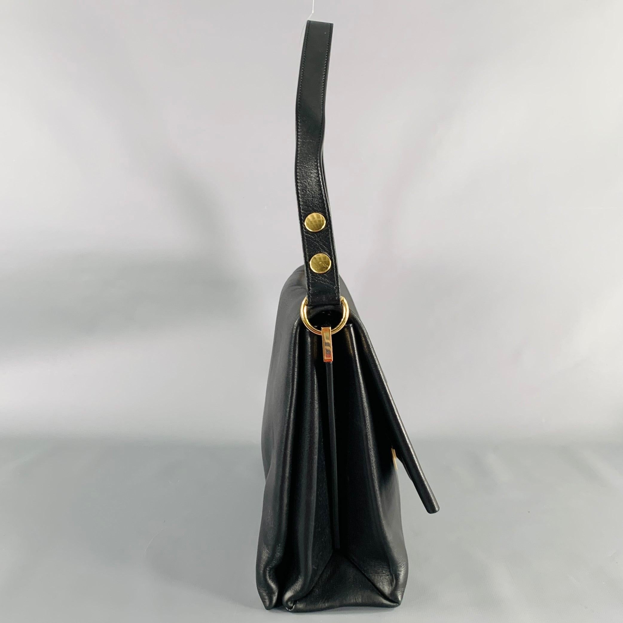 CELINE 2018 Black Gold Leather Doctor Bag Handbag In Good Condition In San Francisco, CA