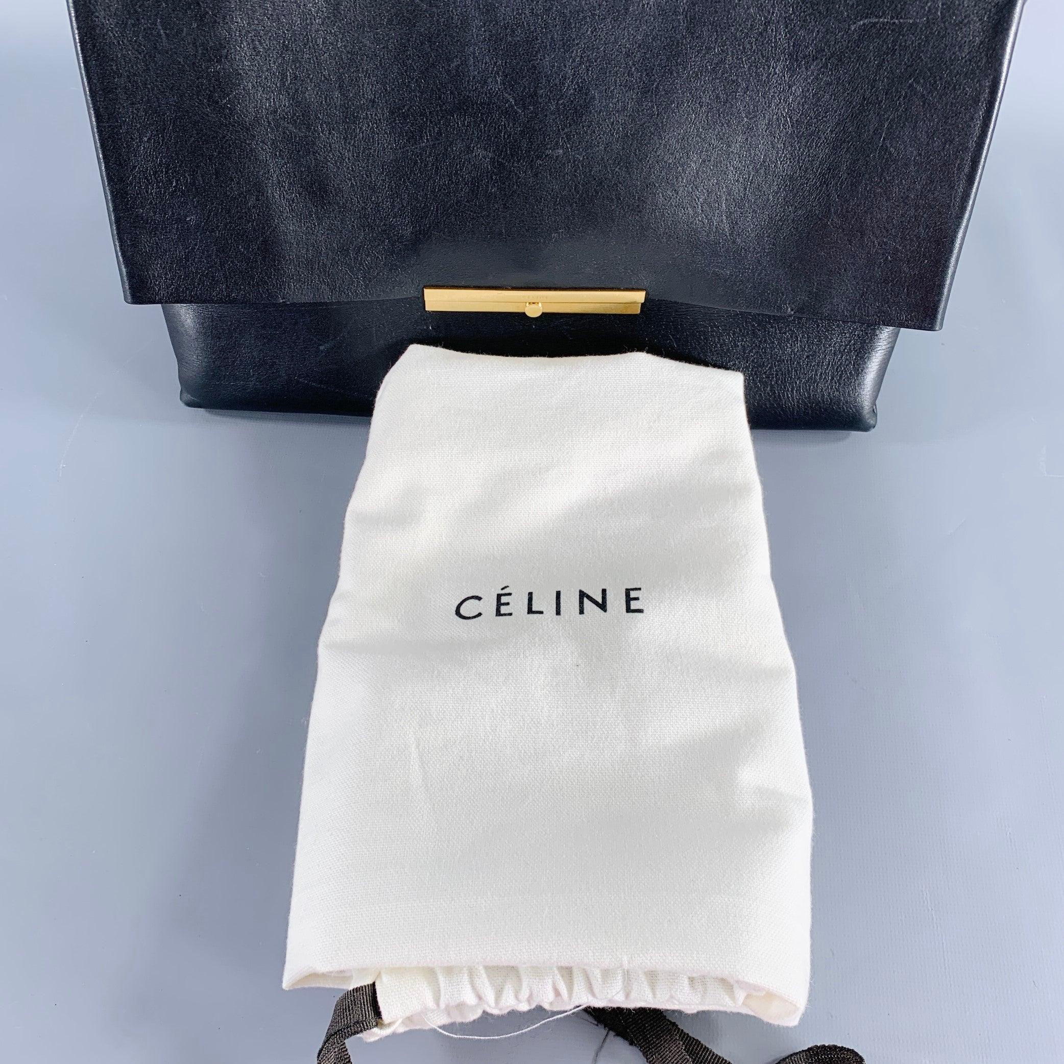 CELINE 2018 Black Gold Leather Doctor Bag Handbag 4