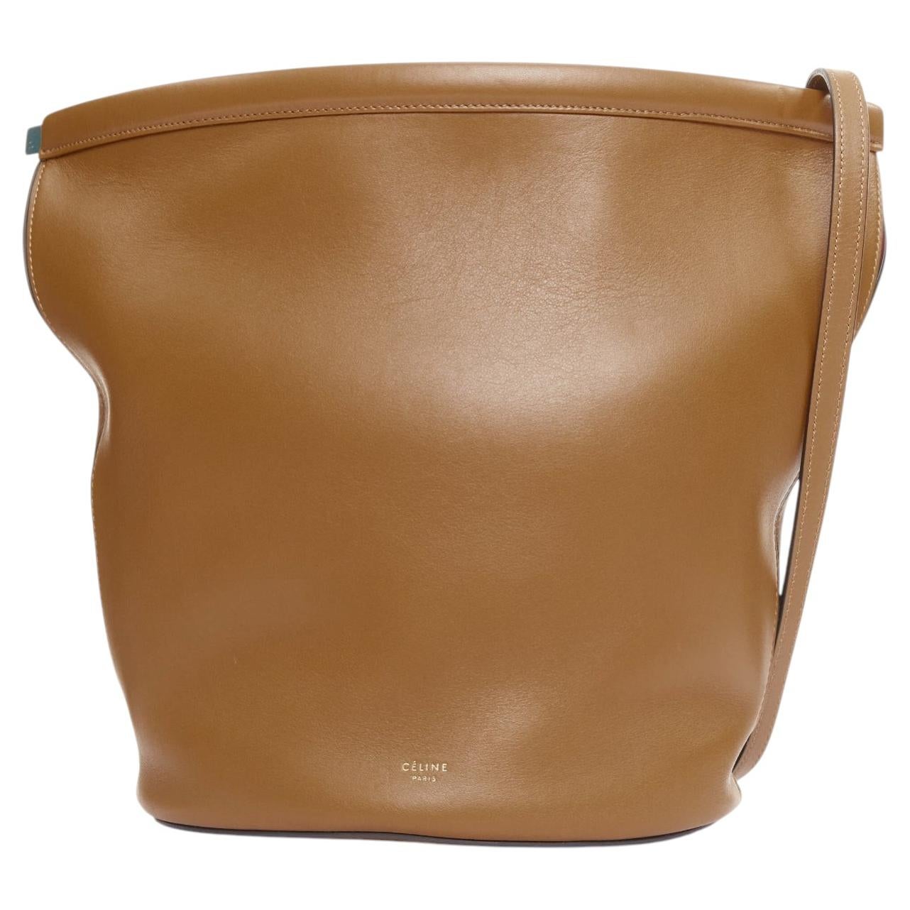 CELINE 2018 Phoebe Philo Clasp Bucket calf leather metal clasp shoulder bag