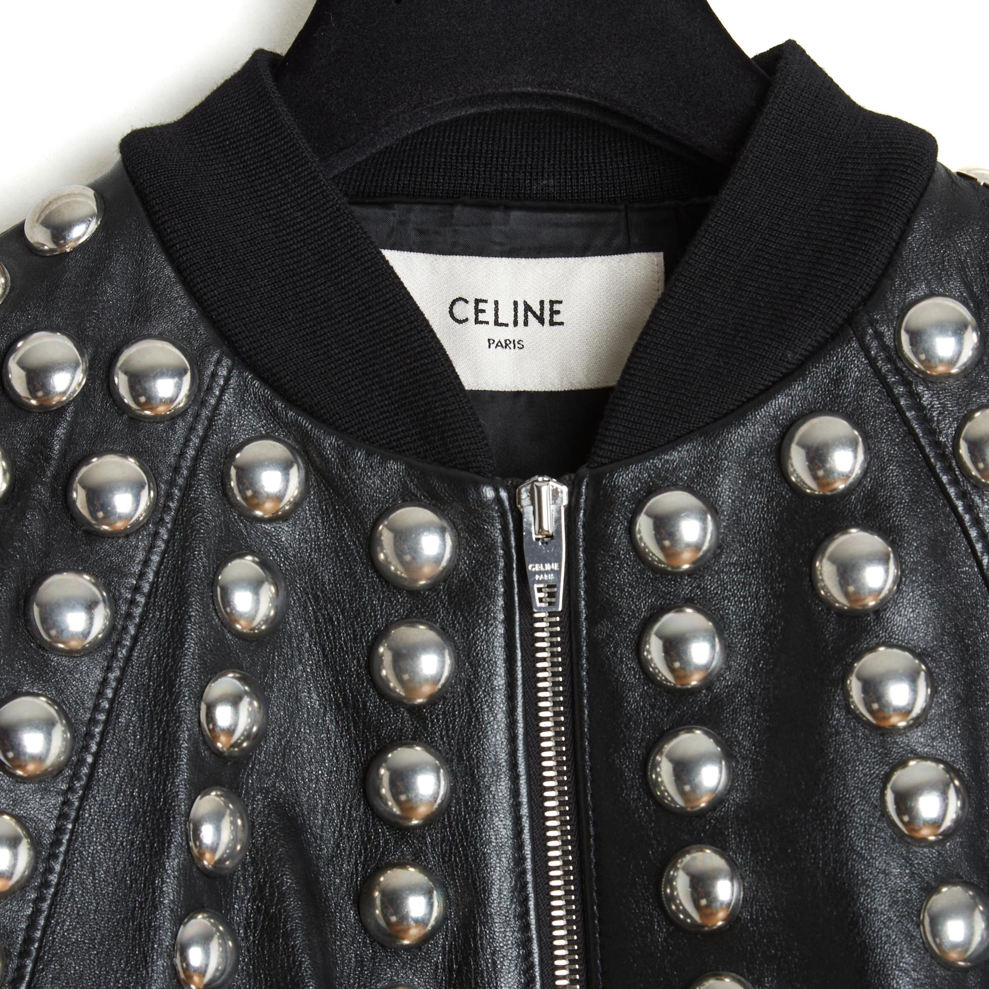 Céline 2019 Blouson Bombers FR36 Chaqueta oversize Hedi Slimane UK8 US6 Celine Negro en venta