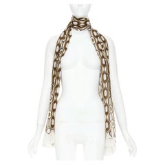 CELINE 2019 Hedi Slimane 100% silk honeycomb geometric hexagon print long scarf