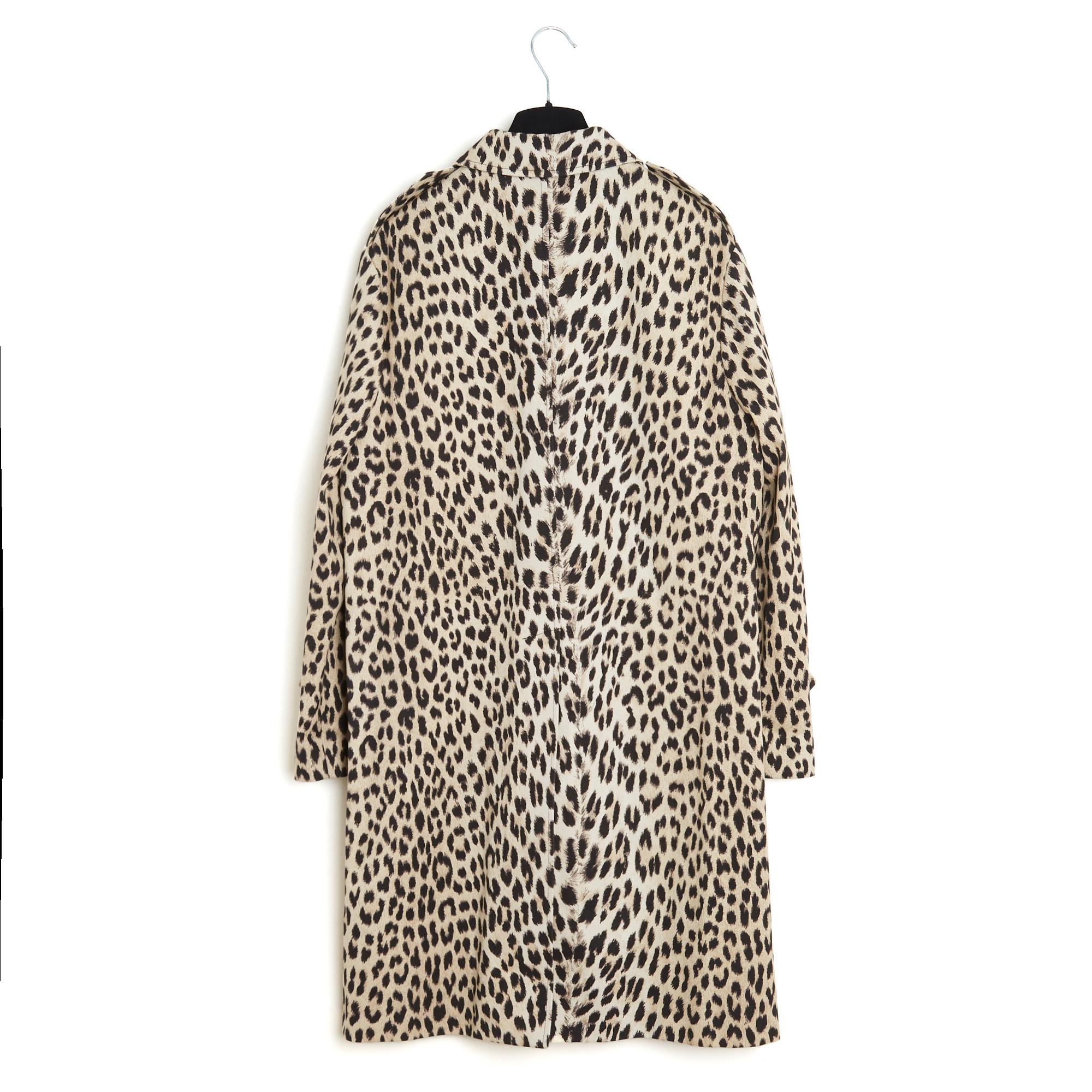 Women's or Men's Celine 2019 Manteau FR38 Animal Print Cotton Slimane Trench Coat UK10 US8 Céline
