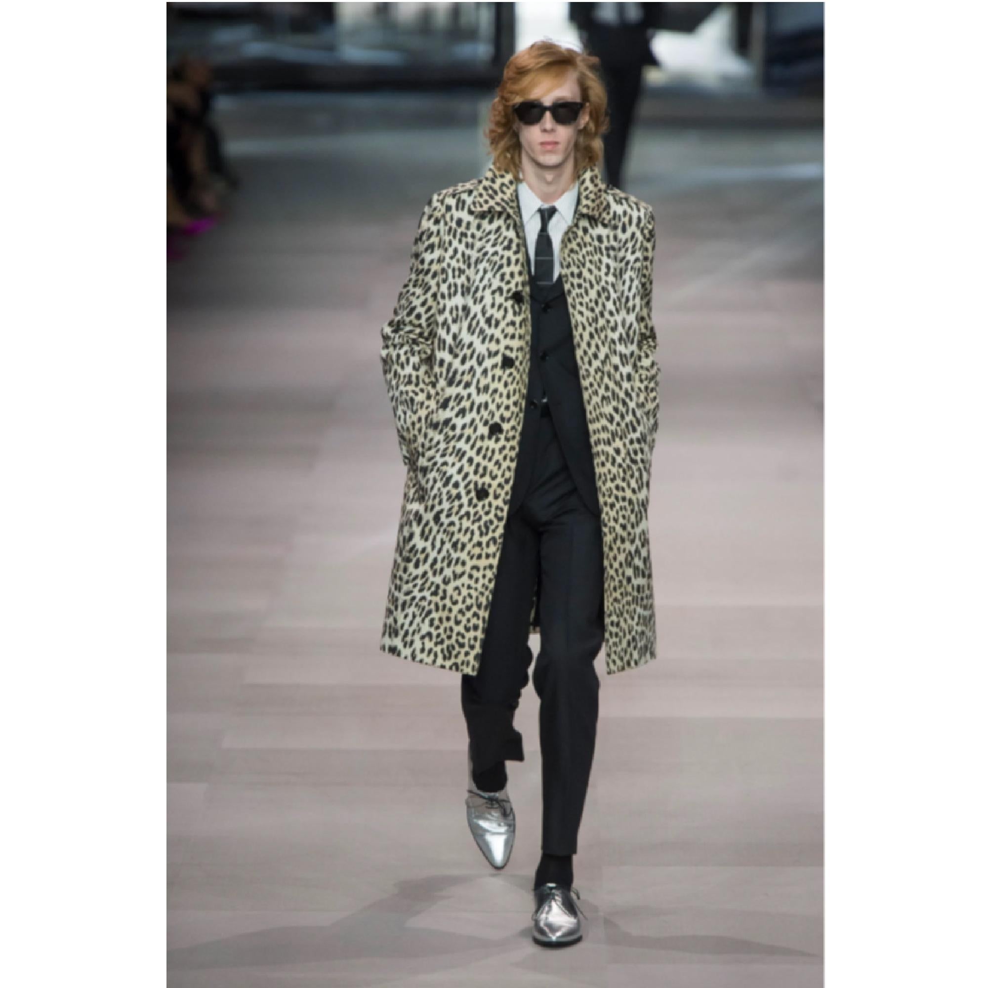 Celine 2019 Manteau FR38 Animal Print Cotton Slimane Trench Coat UK10 US8 Céline 1