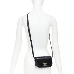 CELINE 2020 Besace Triomphe glossed calfskin leather hardware shoulder bag