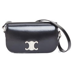 CELINE 2020 Besace Triomphe glossed calfskin leather hardware shoulder bag