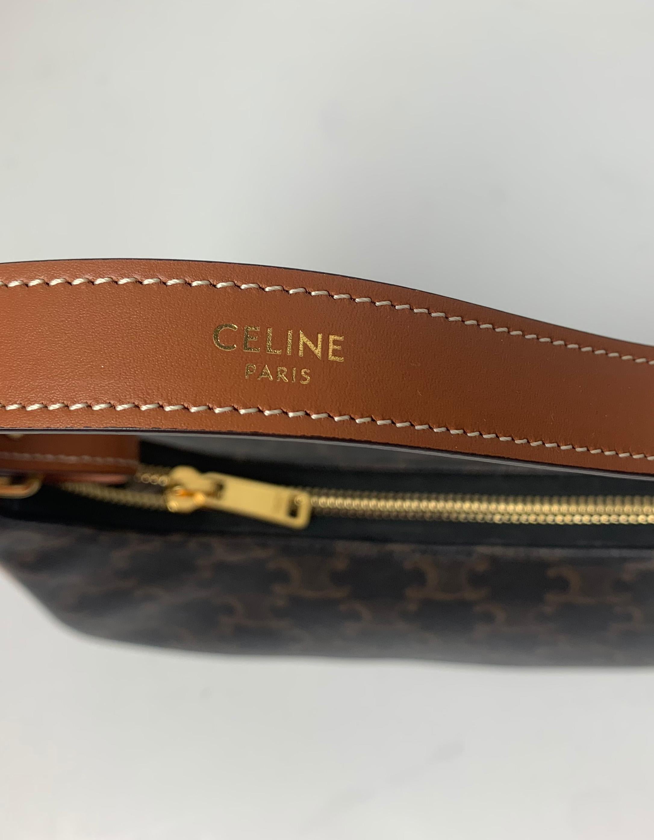 Celine 2020 NEW Triomphe Canvas Printed Ava Crescent Shoulder Bag 3