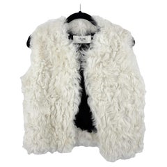 Celine 2020 Shearling Weste mit elfenbeinfarbener Taille 34 US 2 XS