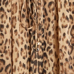 Celine 2020s Robe Leopard FR38 Hedi Slimane Silk Muslin Dress UK10 US8 Céline