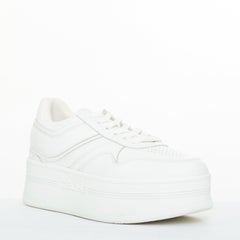 CELINE 2021 Sneakers basse con zeppa in pelle di vitello con effetto ottico EU38