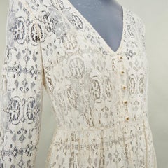 CELINE 2021 Bridal Triomphe button Vneck tiered embroidered florallace maxidress