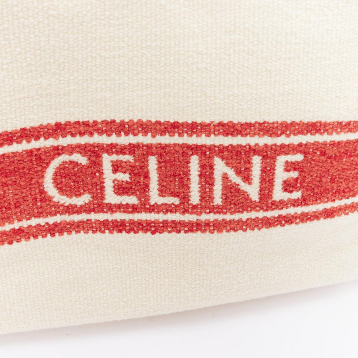CELINE 2021 Plein Soleil Horizontal Cabas Thais boucle wool logo tote bag 2