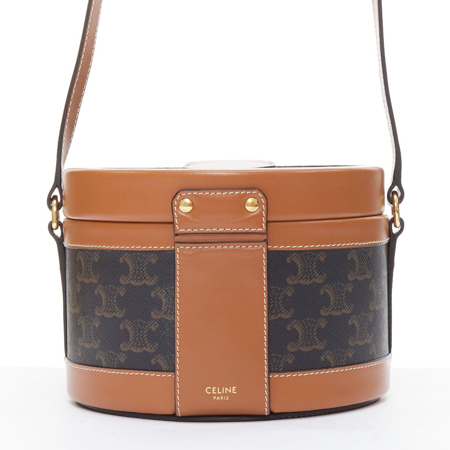 Women's CELINE 2021 Tambour brown Triomphe crossbody circe bag Blackpink Lisa For Sale