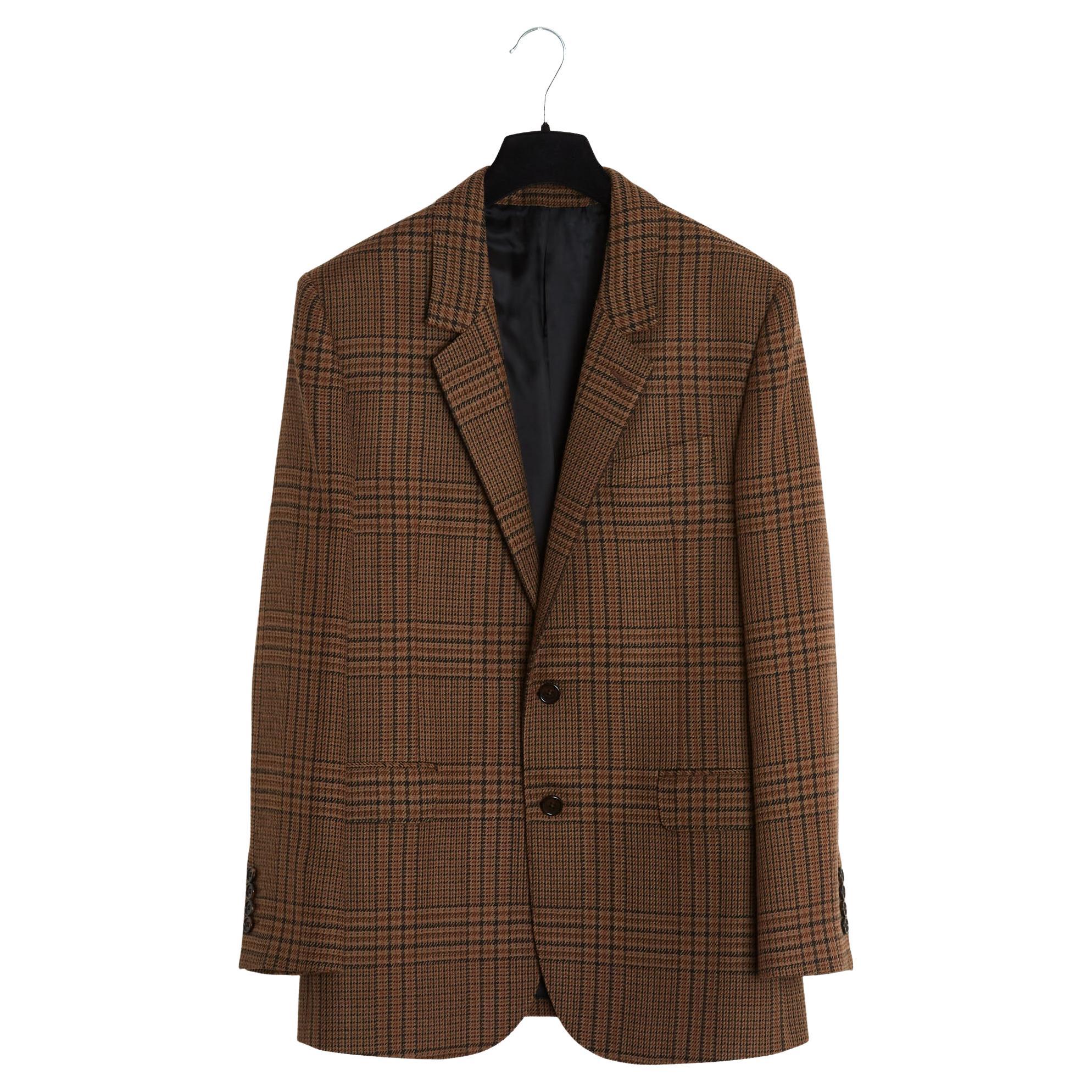 Celine 2021 Veste FR38 Slimane Chaqueta oversize a cuadros Blazer UK10 US8 Céline en venta