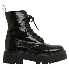Céline 2022 Bottines EU38.5 Schwarz Pailletten Armee Stiefel UK5.5 US8 Celine