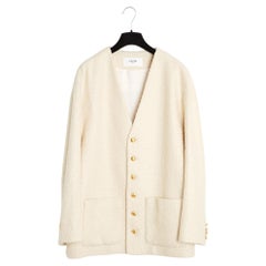 Celine 2022 Veste Ecru FR38 Slimane Oversized Cashmere Jacket UK10 US8 Céline