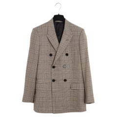 Celine 2022 Veste FR40 Slimane Giacca doppio petto a scacchi UK12 US8 Celine