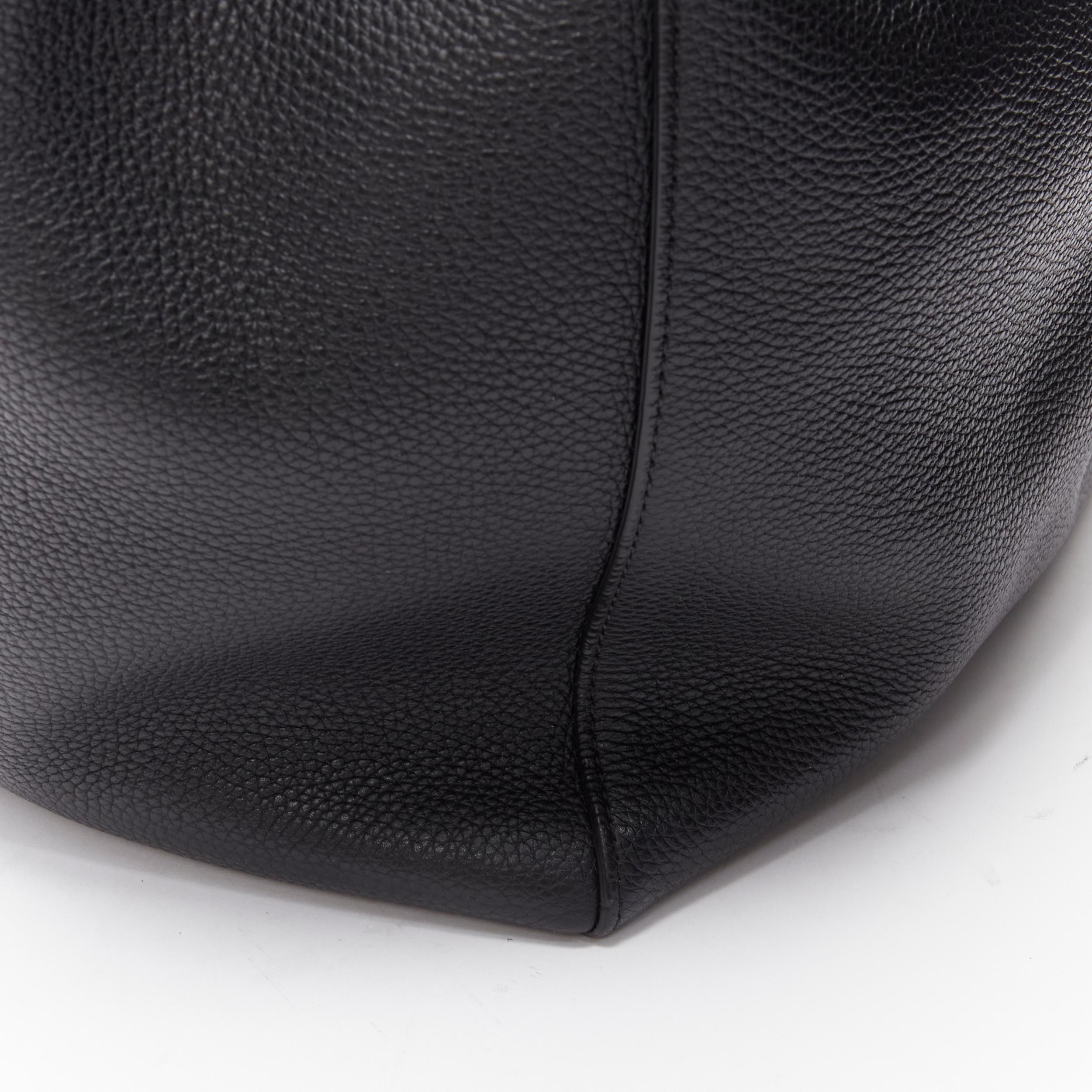 CELINE 2023 Cabas Phantom black leather top handle small tote bag 3