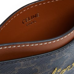 Celine 2024 Porte Cartes Tan Triomphe Monogram Embroided Card Holder Box Céline