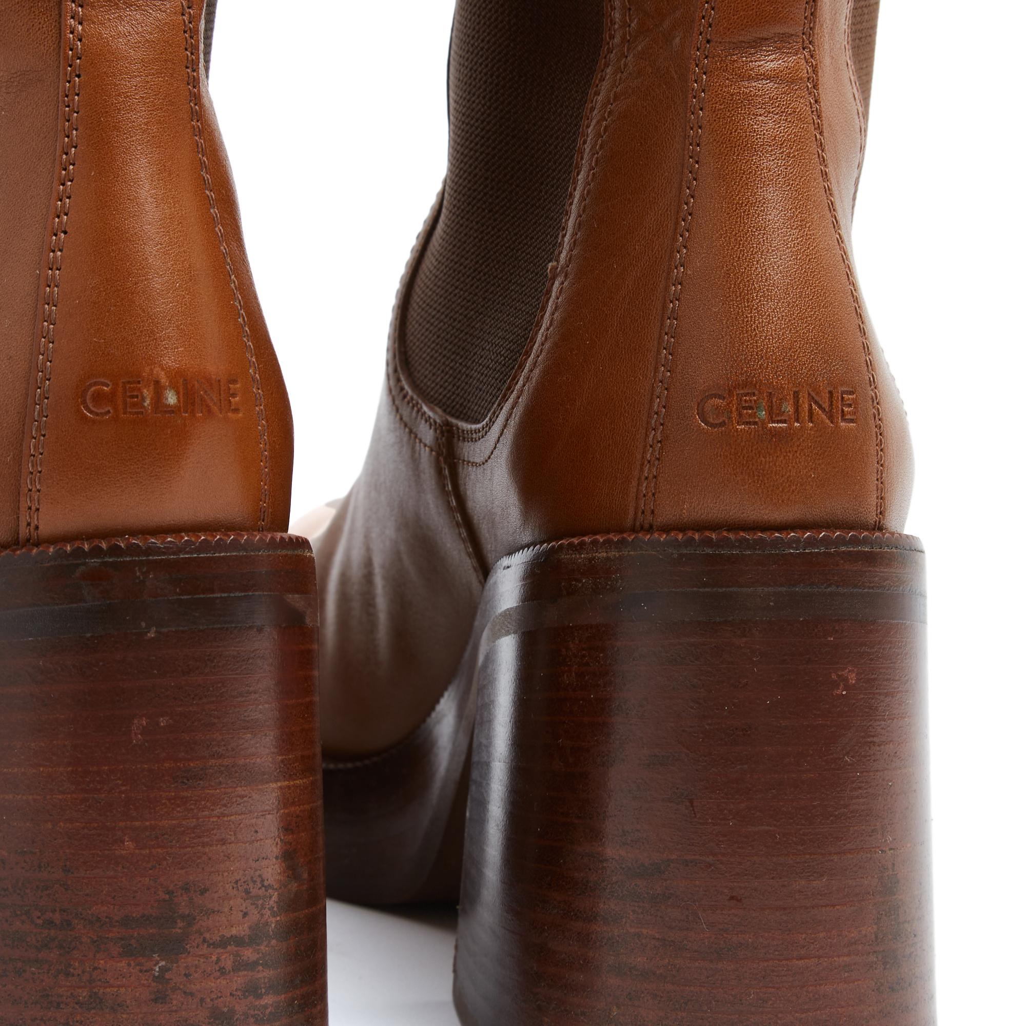 Donna Celine 2025 Bottines EU38.5 Tess Oro Pelle Chelsea Boots UK5.5 US8 Celine in vendita