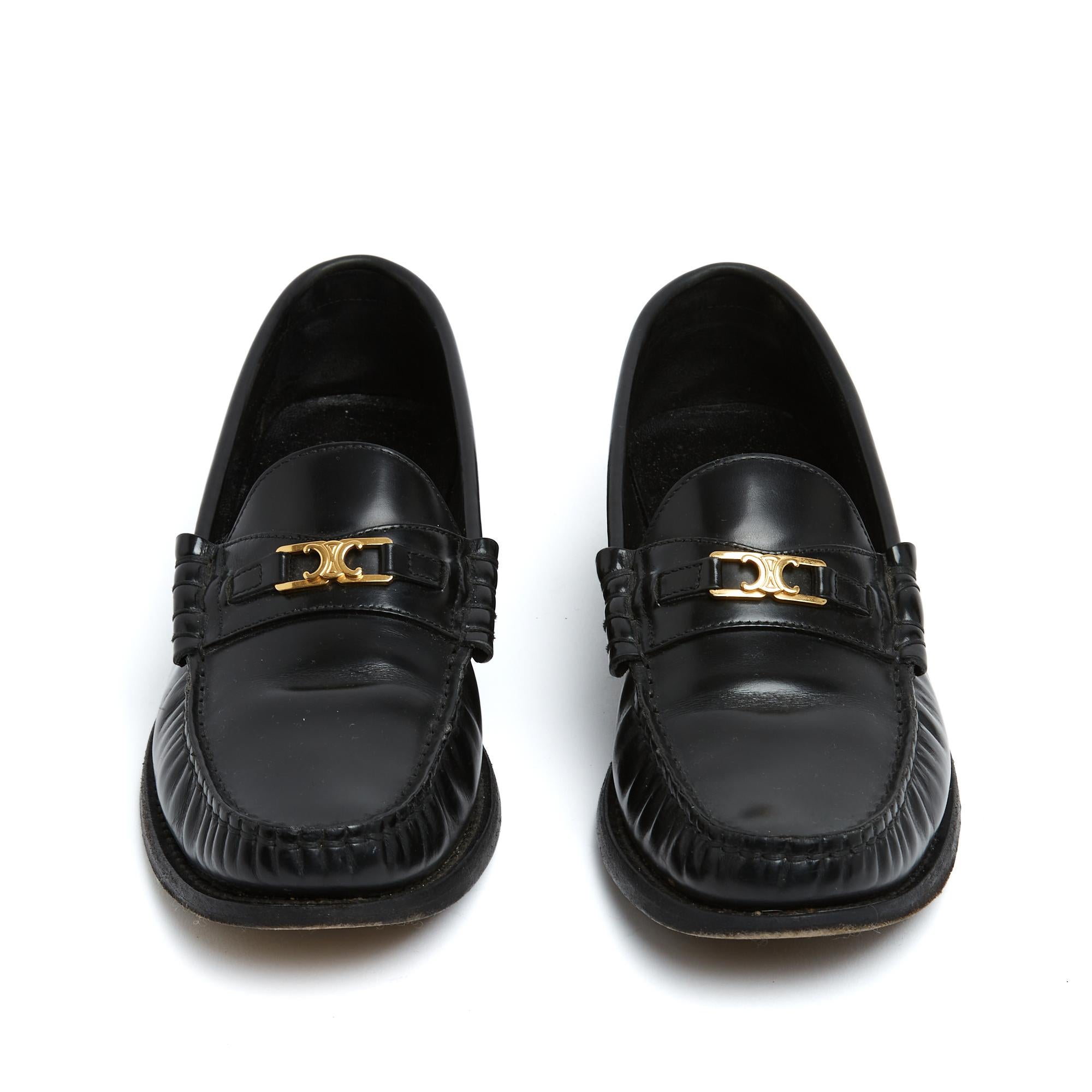 Celine 2025 Mocassins Luco EU38.5 Black Leather Luco Loafers UK5.5 US8 Céline In Excellent Condition For Sale In PARIS, FR