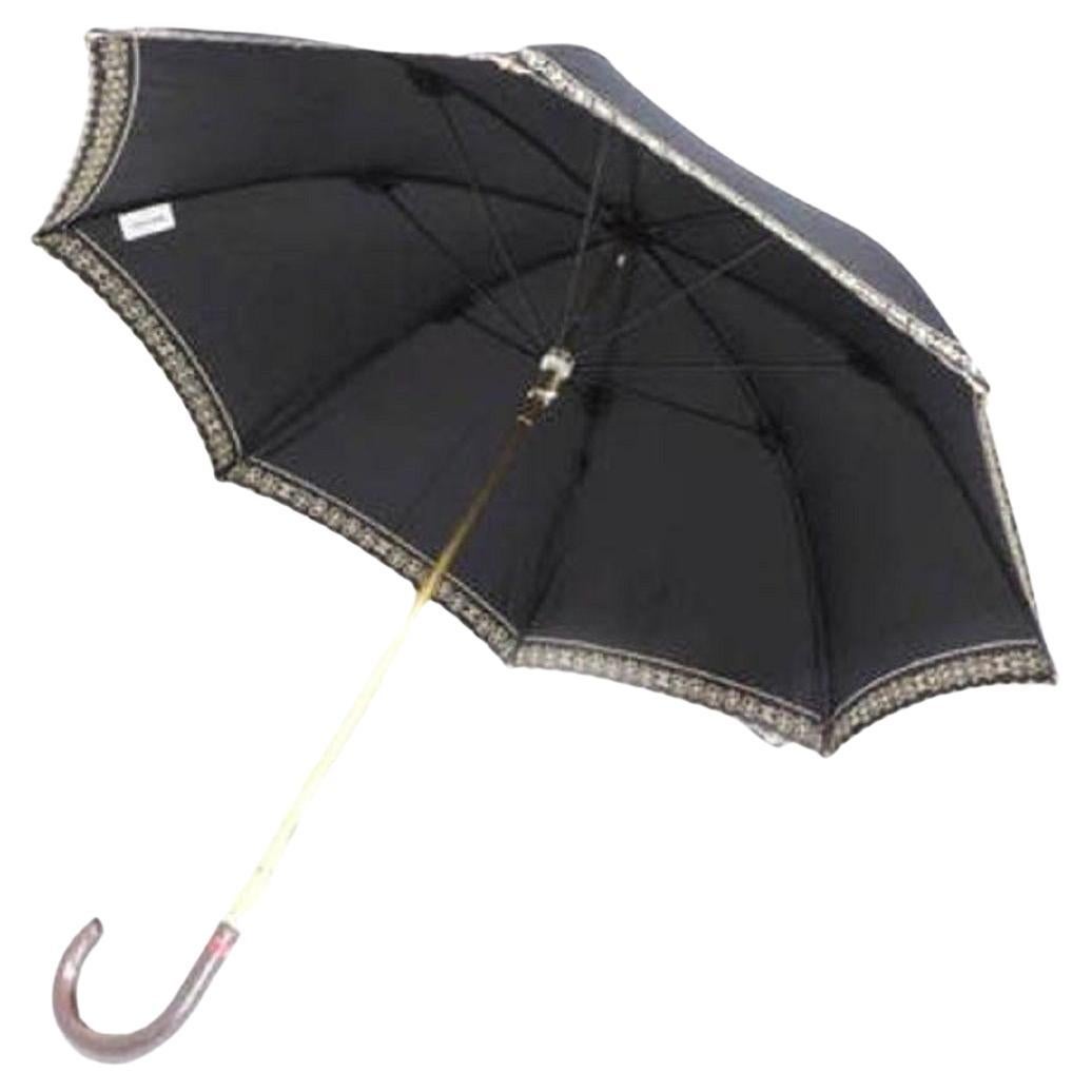 Celine, Accessories, Celine Logos Vintage Compact Umbrella Wood Handle