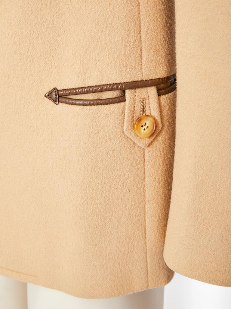 Women's Celine 70's Blazer with Leather Detail 