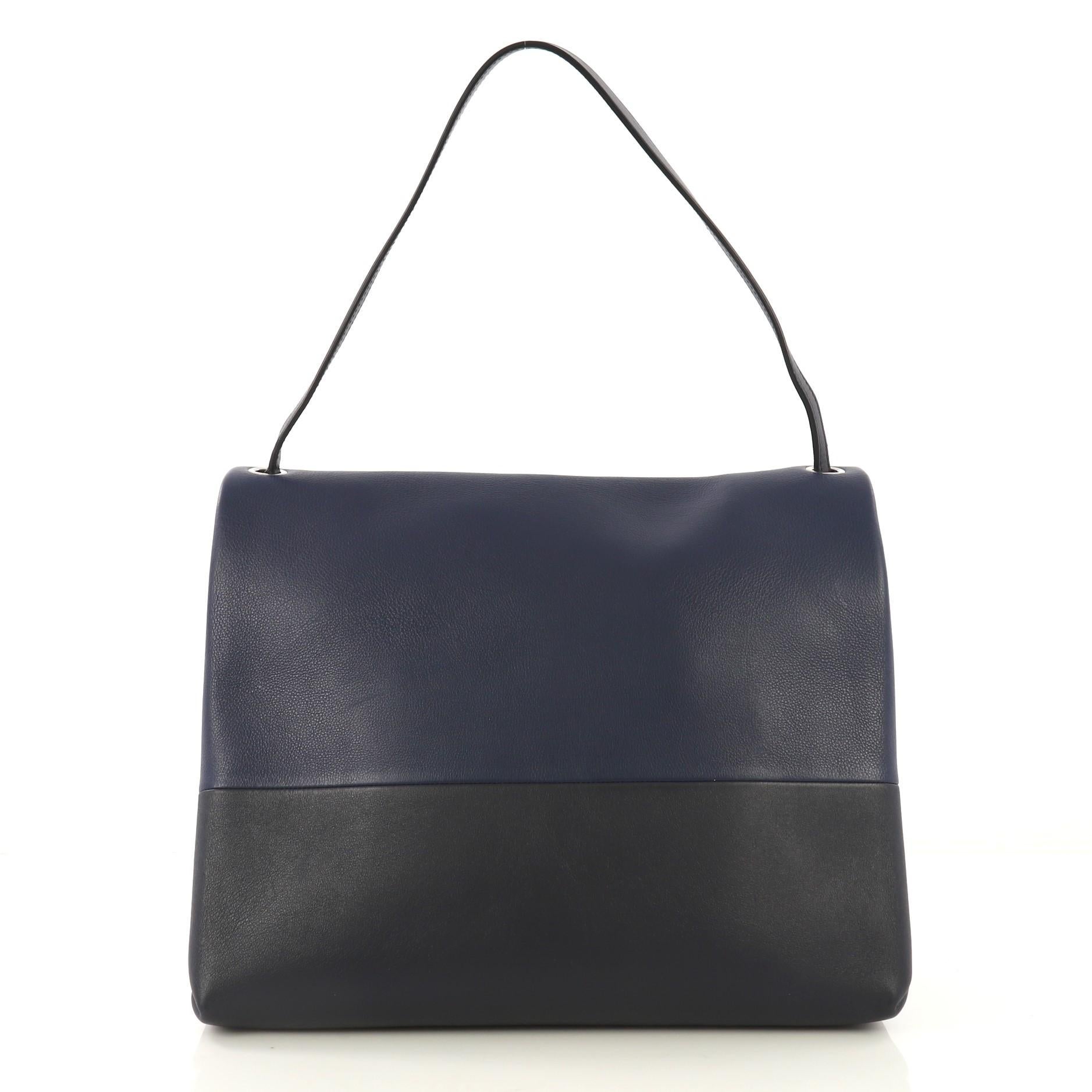 Celine All Soft Tote Leather, crafted from blue leather In Good Condition In NY, NY