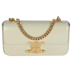 Celine Almond Green Shiny Calfskin Triomphe Chain Shoulder Bag