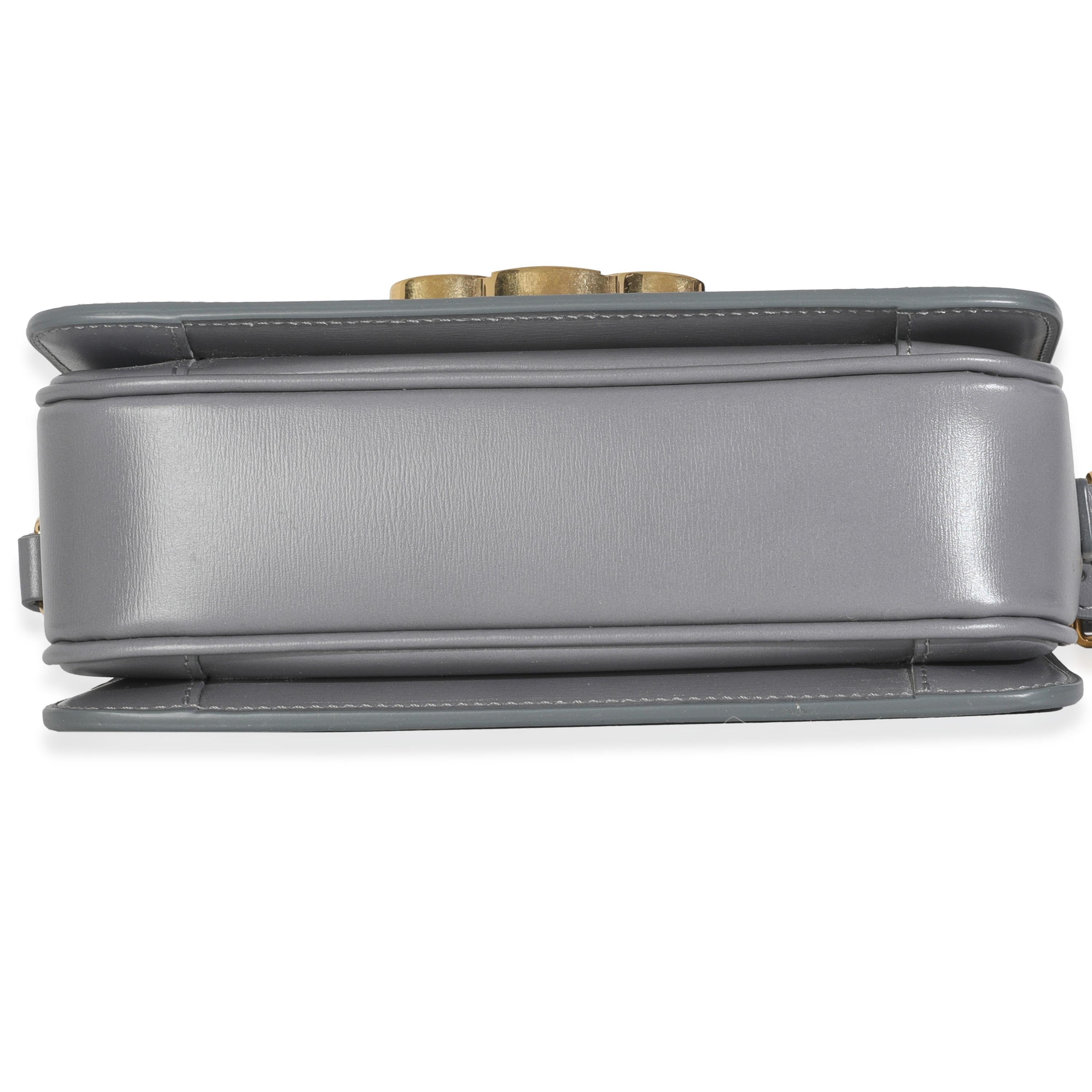 Celine Sac Teen Triomphe en cuir de veau brillant anthracite Excellent état - En vente à New York, NY