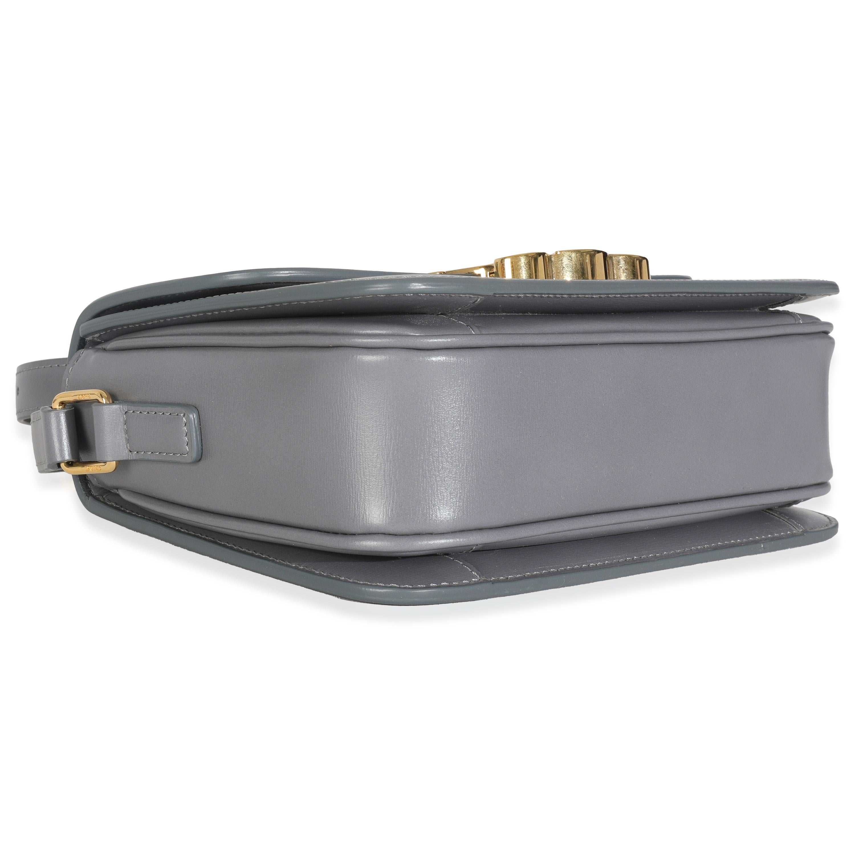 Celine Sac Teen Triomphe en cuir de veau brillant anthracite Pour femmes en vente