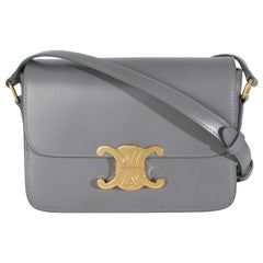 Celine Anthracite Shiny Calfskin Teen Triomphe Bag