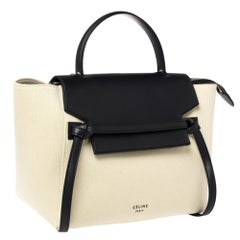 Celine Apple Green/Black Leather Mini Belt Top Handle Bag